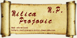Milica Projović vizit kartica